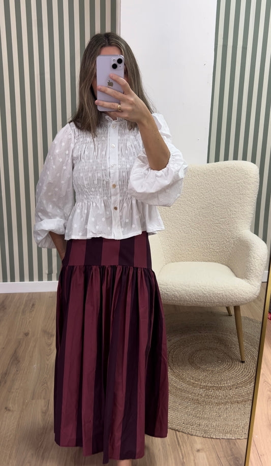 Falda rayas buganvilla