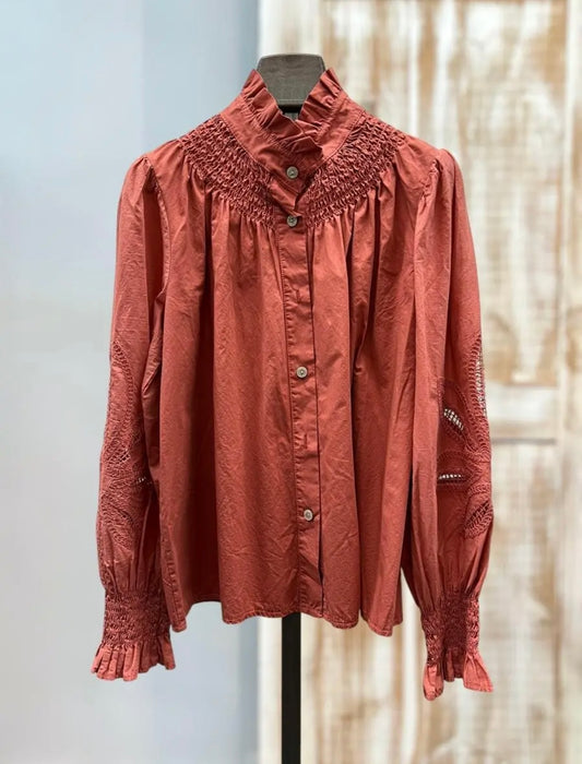 Blusa fruncida detalle mangas