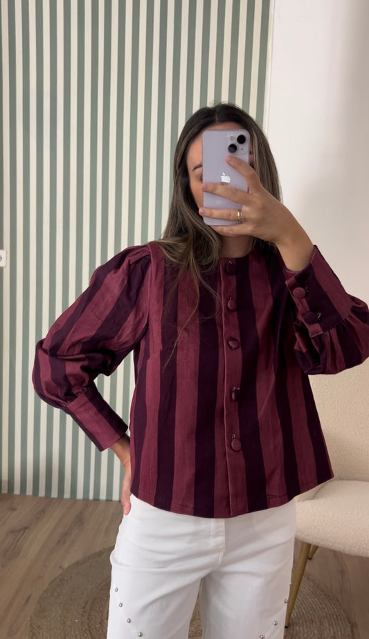 Camisa-Chaqueta granate
