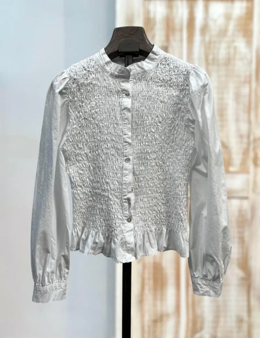 Blusa blanca fruncida