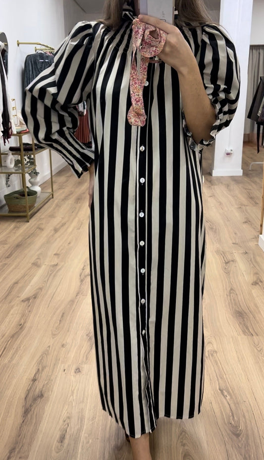 Vestido camisero estampado rayas