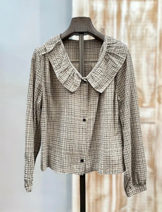 Blusa cuadros azul marino