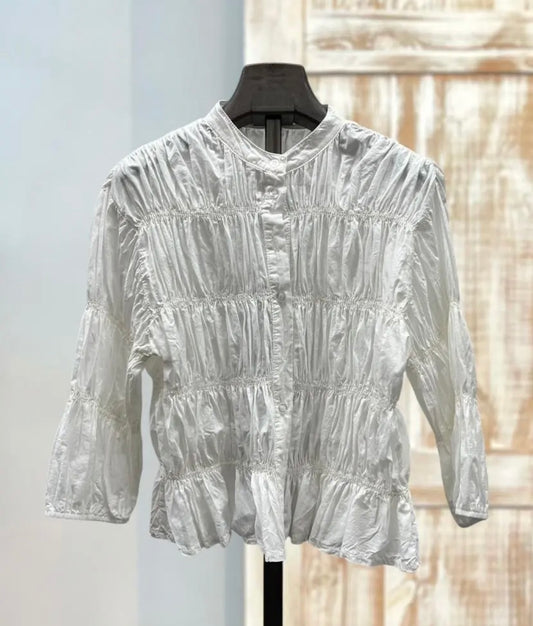 Blusa fruncida blanca