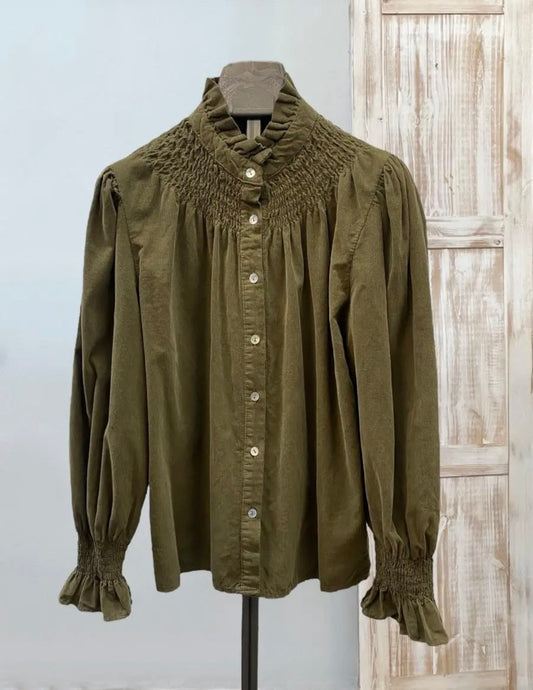 Camisa pana fruncida