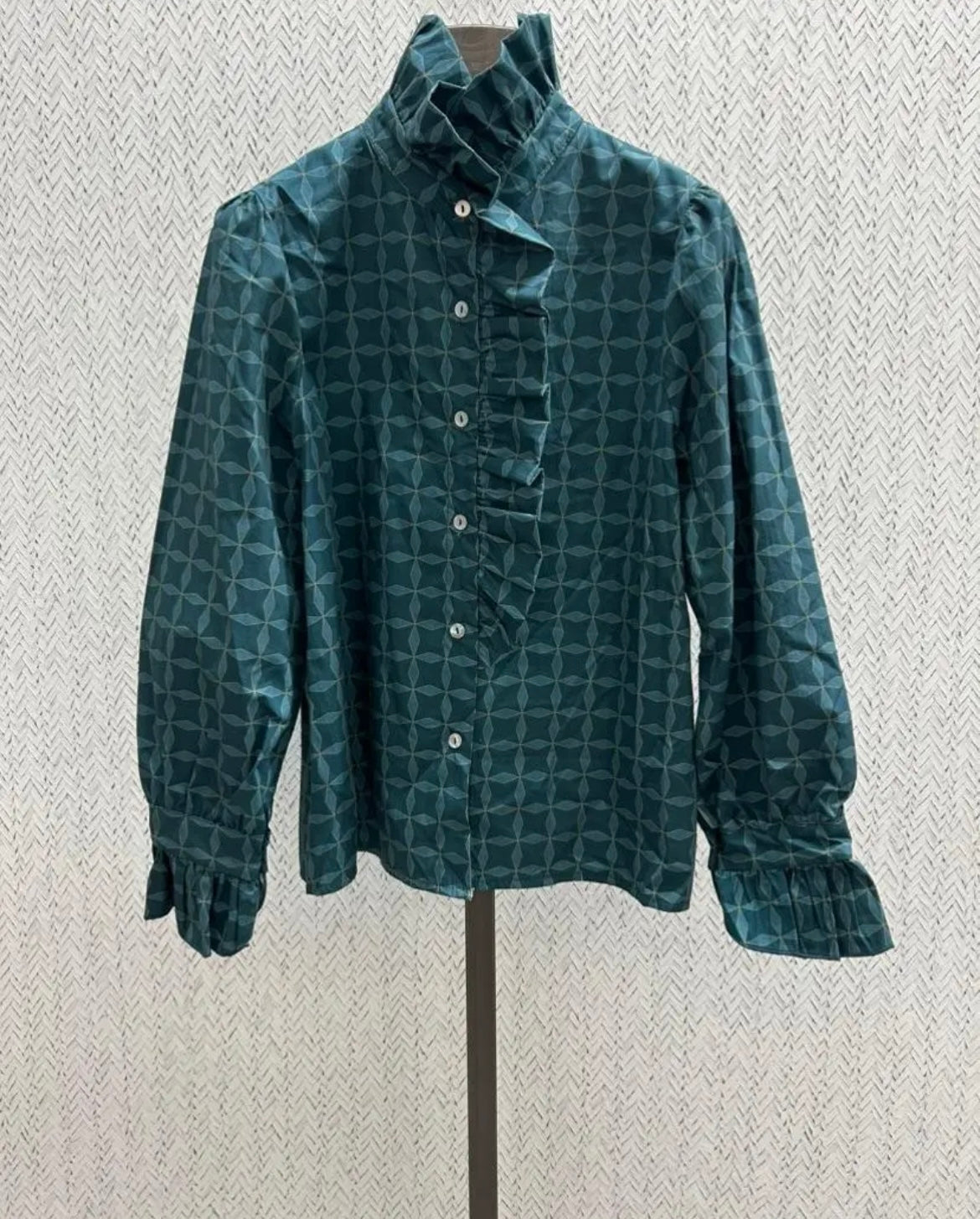 Blusa estampada azul agua