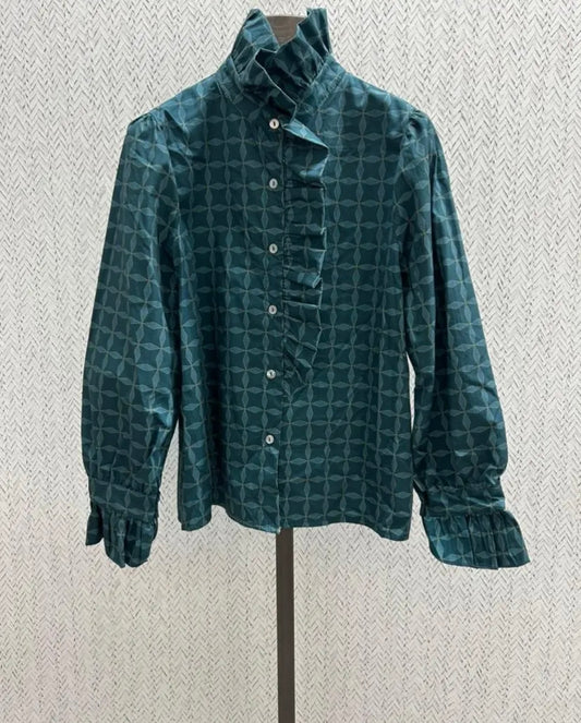 Blusa estampada azul agua