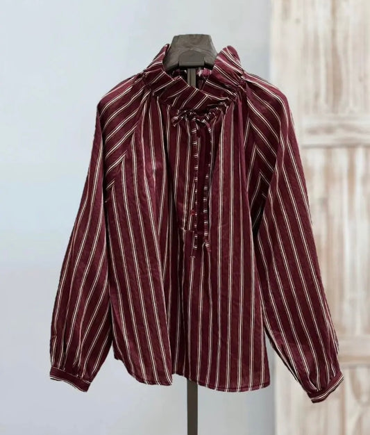 Blusa rayas burdeos