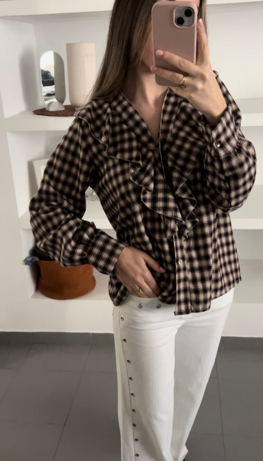 Camisa cuadros volante