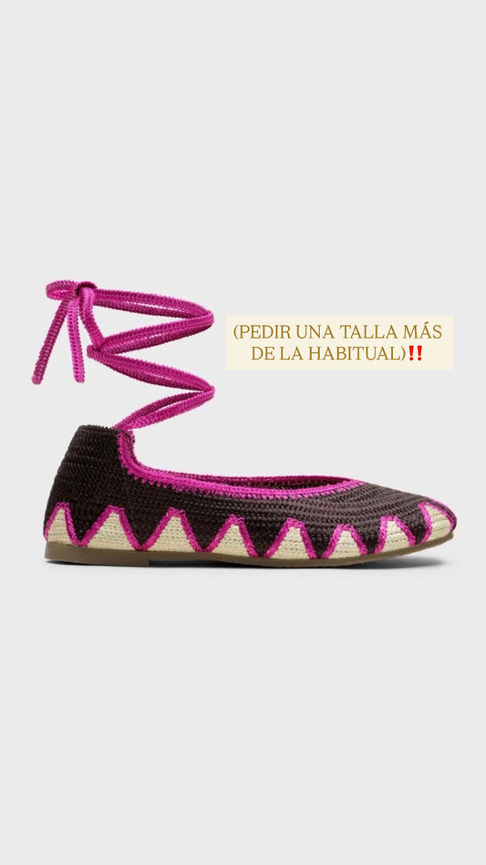 Bailarinas croché marrones