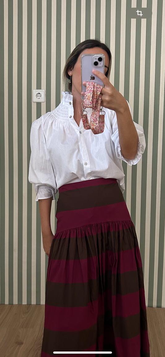 Blusa blanca fruncida